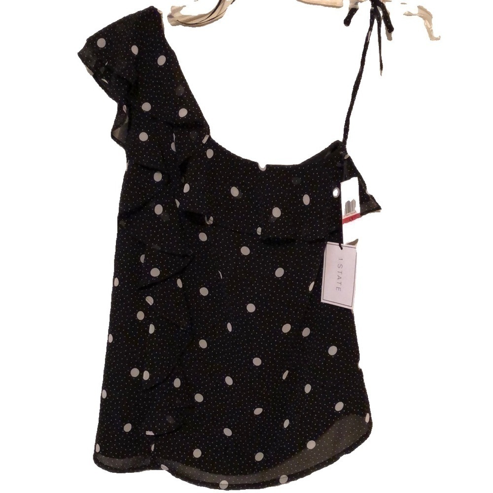 1. state blouse. Asymmetrical , blk/white.…